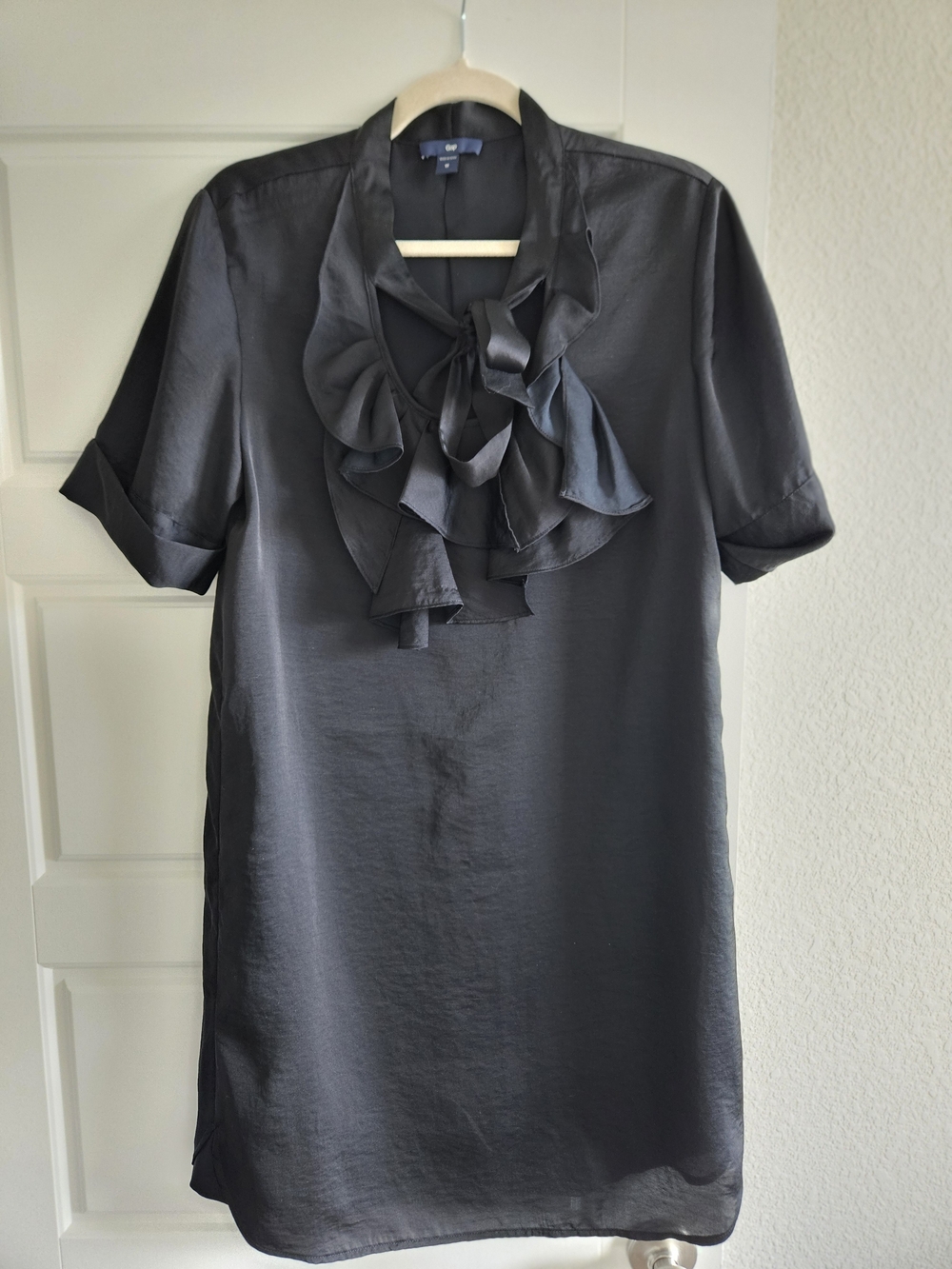 GAP Black Satin Shift Dress